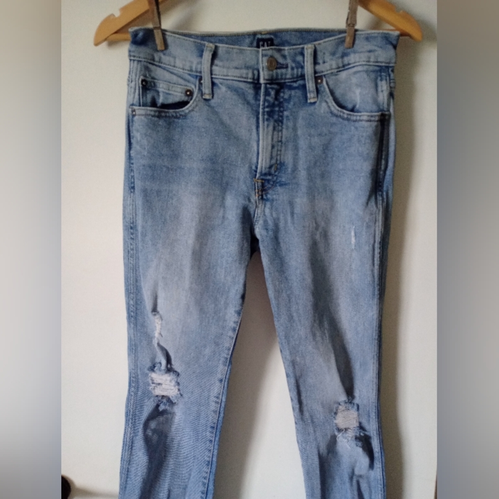 Gap Slim Fit Straight Leg Distressed Jeans Size 28 Regular - Picture 2 of 10